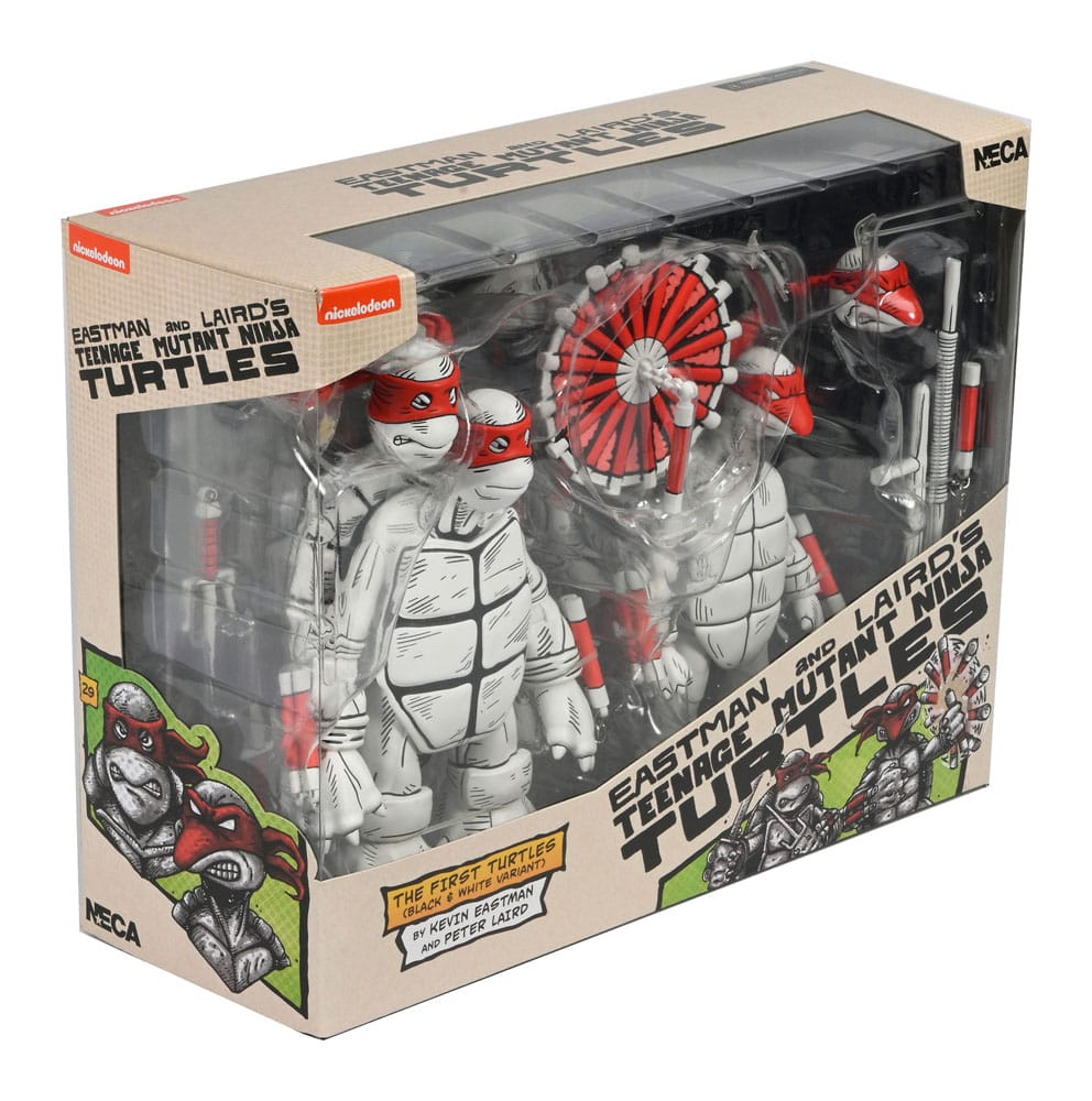 Teenage Mutant Ninja Turtles (Mirage Comics) Action Figurr 2-Pack Black and White - Första Skisserna NECA