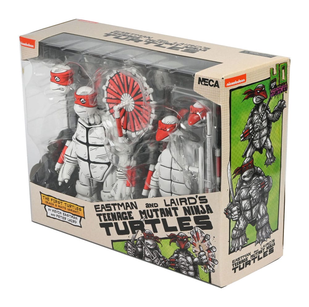 Teenage Mutant Ninja Turtles (Mirage Comics) Action Figurr 2-Pack Black and White - Första Skisserna NECA