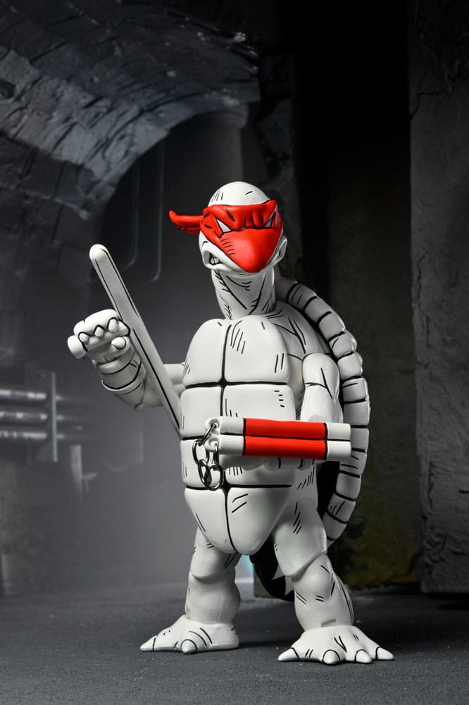 Teenage Mutant Ninja Turtles (Mirage Comics) Action Figurr 2-Pack Black and White - Första Skisserna NECA