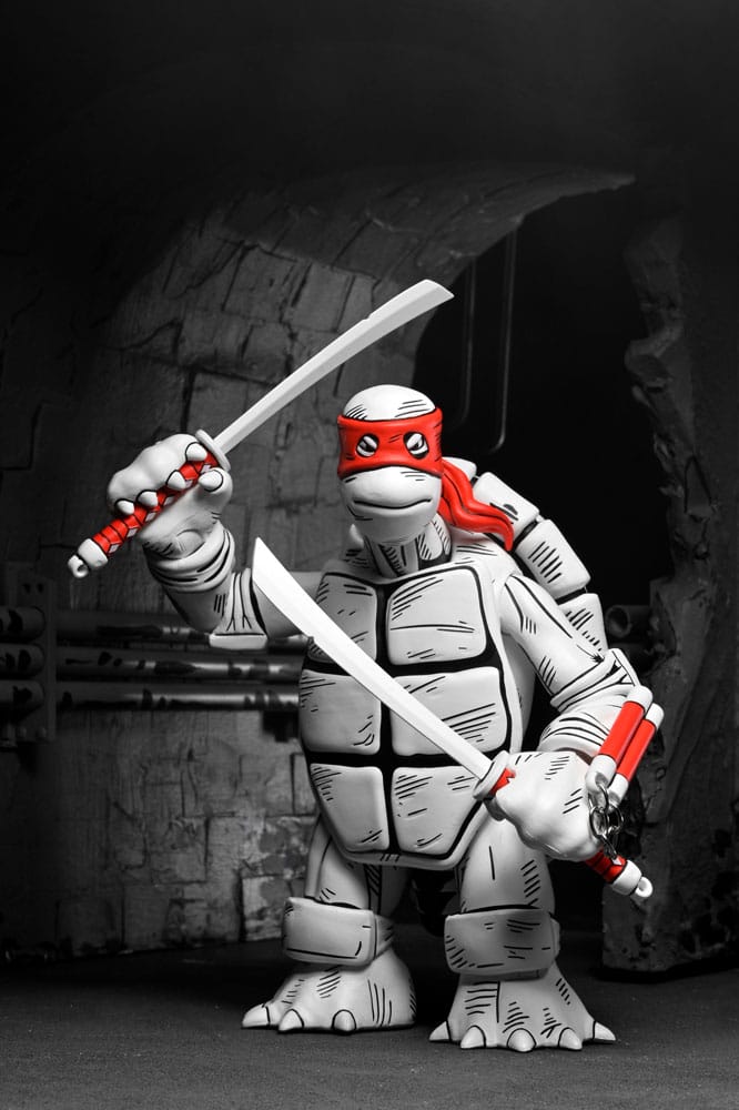 Teenage Mutant Ninja Turtles (Mirage Comics) Action Figurr 2-Pack Black and White - Första Skisserna NECA