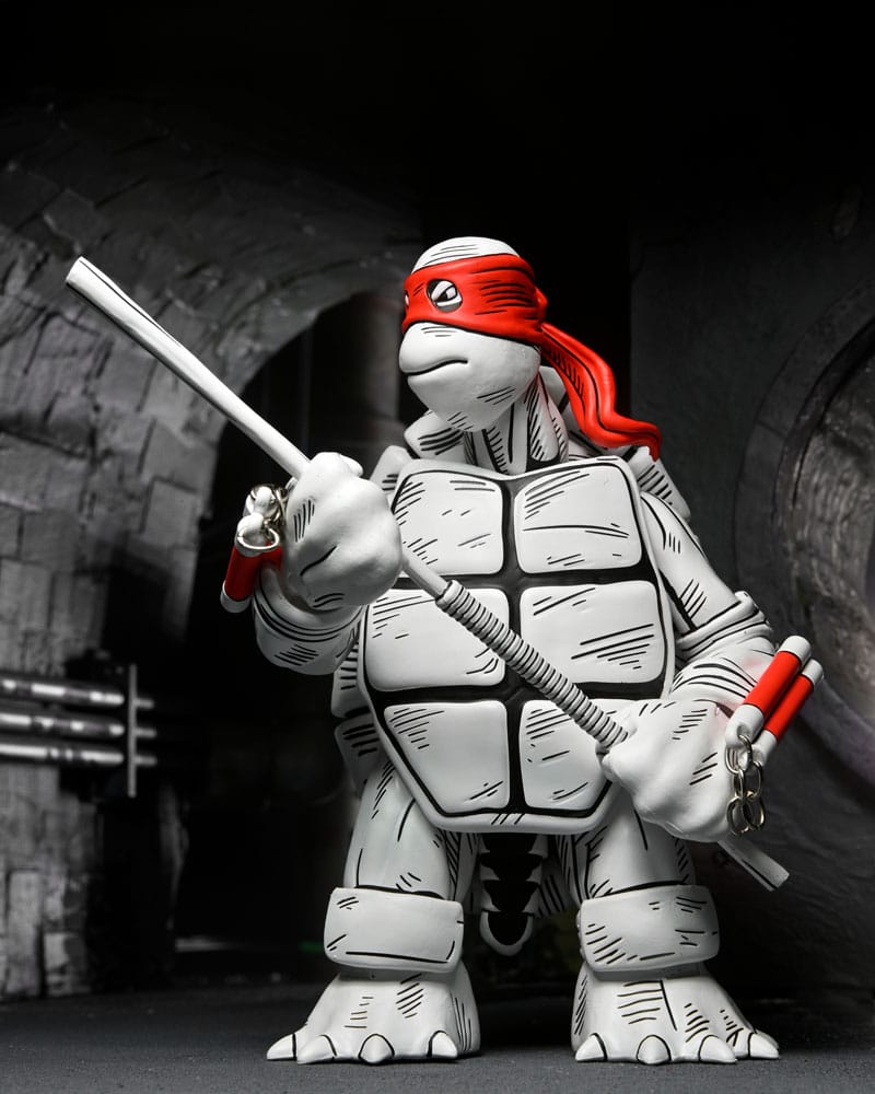 Teenage Mutant Ninja Turtles (Mirage Comics) Action Figurr 2-Pack Black and White - Första Skisserna NECA