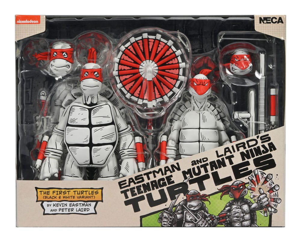 Teenage Mutant Ninja Turtles (Mirage Comics) Action Figurr 2-Pack Black and White - Första Skisserna NECA