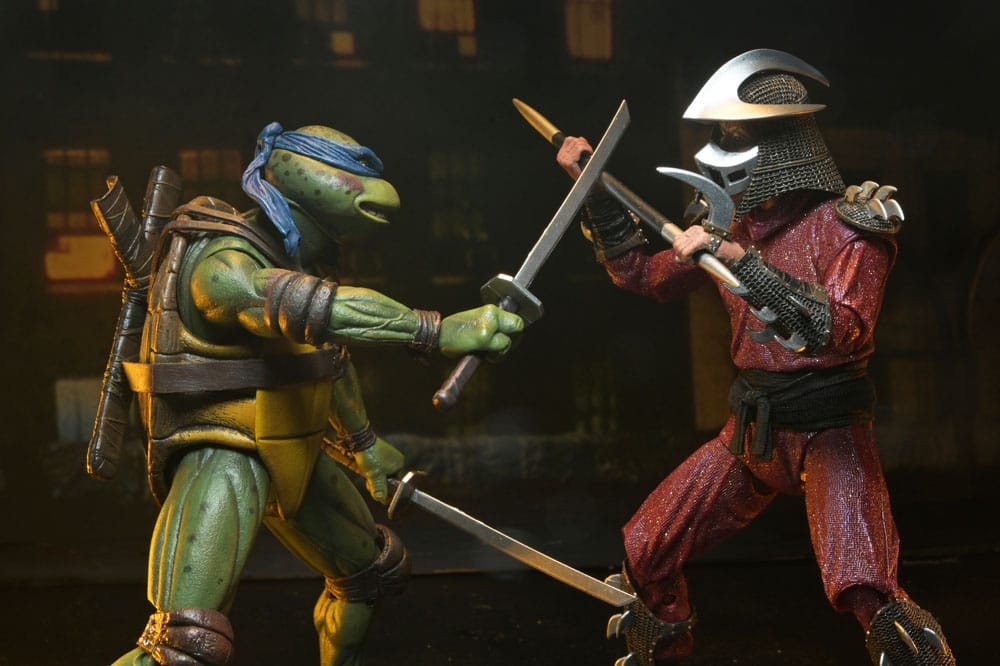 Teenage Mutant Ninja Turtles (1990 Movie) Action Figur Roof Top Battle Shredder vs Leo 18 cm NECA