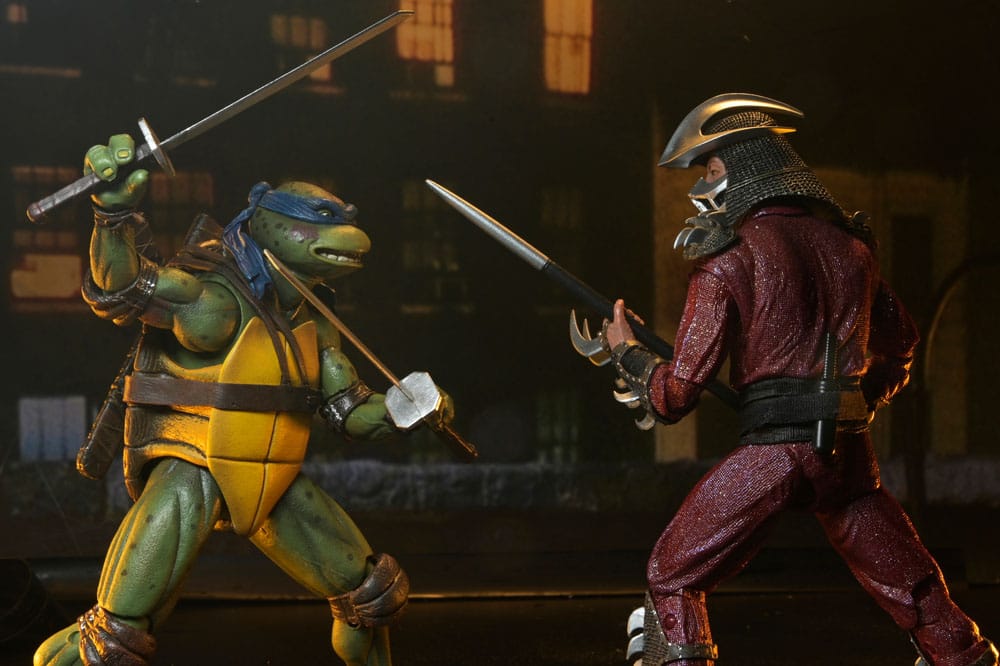 Teenage Mutant Ninja Turtles (1990 Movie) Action Figur Roof Top Battle Shredder vs Leo 18 cm NECA