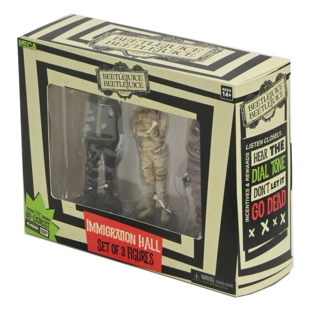Beetlejuice Beetlejuice Figur 3-Pack Immigration Hall 10 cm NECA