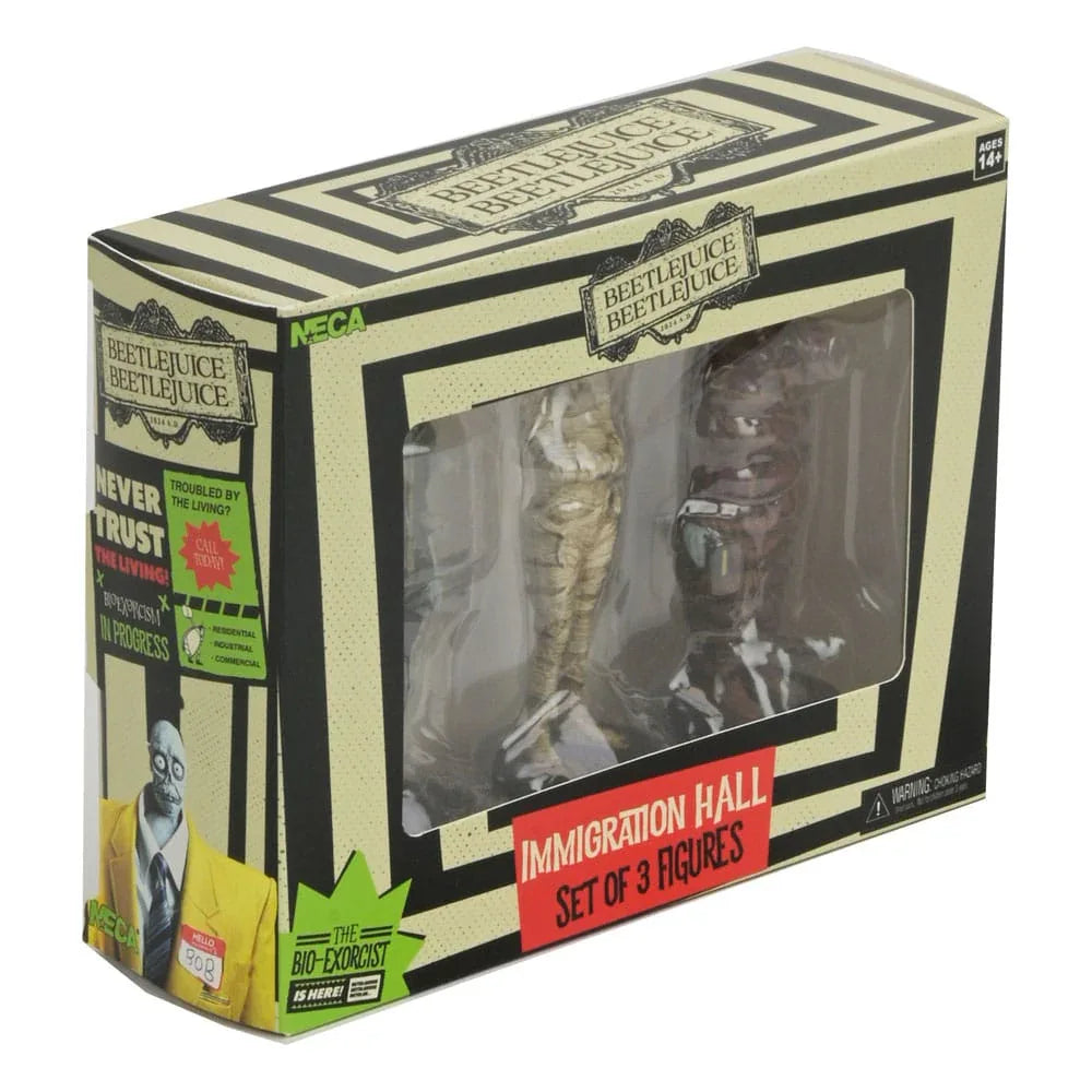 Beetlejuice Beetlejuice Figur 3-Pack Immigration Hall 10 cm NECA