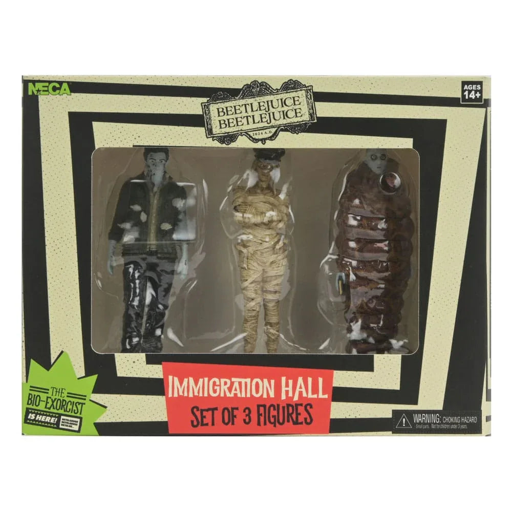 Beetlejuice Beetlejuice Figur 3-Pack Immigration Hall 10 cm NECA