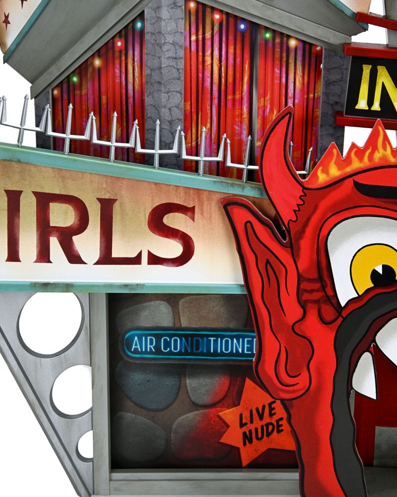 Beetlejuice (1988) Diorama Trenchcoat med Spikar Inferno Room Deluxe Set NECA