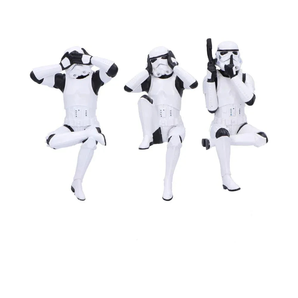 Tre visa sittande Stormtrooper-figurer 11 cm Nemesis Now