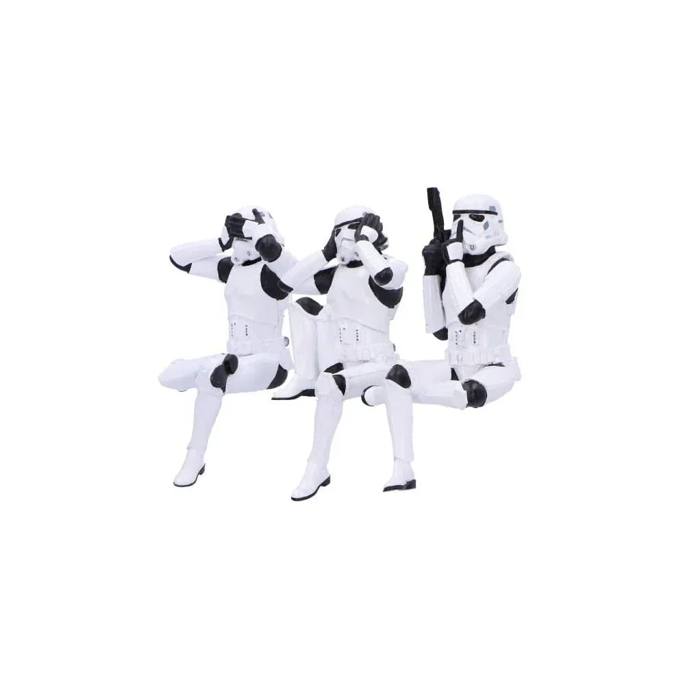 Tre visa sittande Stormtrooper-figurer 11 cm Nemesis Now