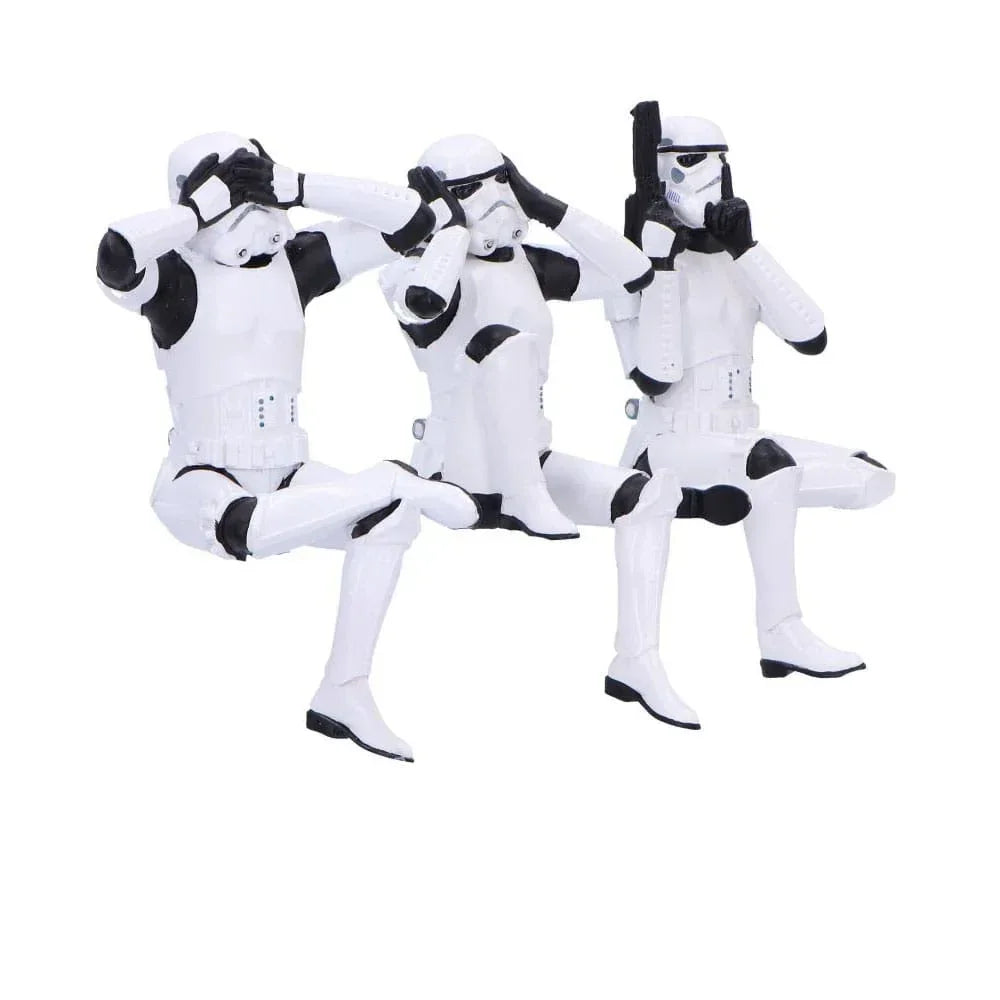 Tre visa sittande Stormtrooper-figurer 11 cm Nemesis Now