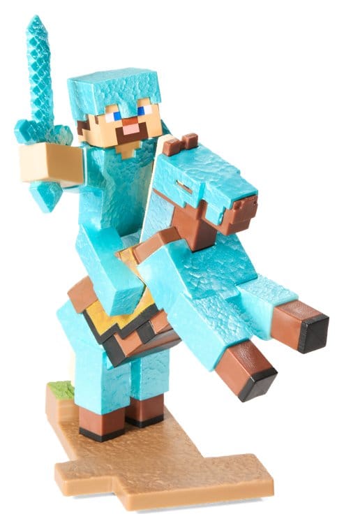 Minecraft Figure Diorama Diamond Armor Steve and Horse 18 cm