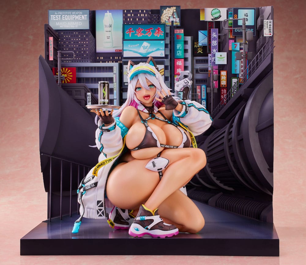 Original Karaktärs Figur 1/4 Meido-Busou: Ax Street ver. Pixel Philia Edition 37 cm Nocturnas