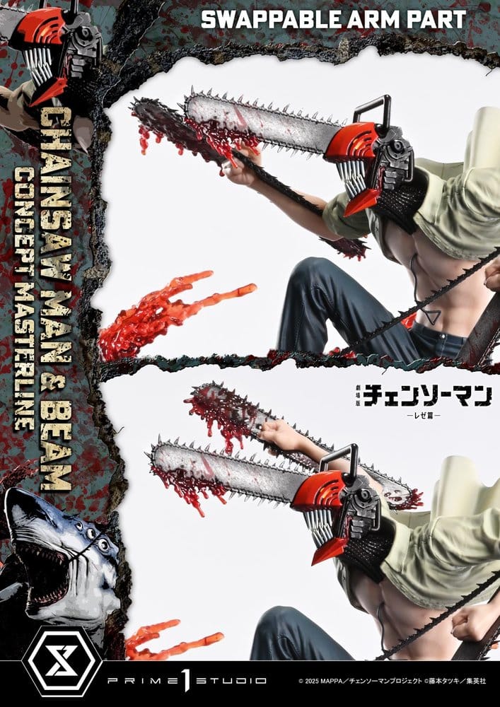 Chainsaw Man Concept Masterline Series Statue 1/6 Chainsaw Man & Beam Bonus Version 73 cm