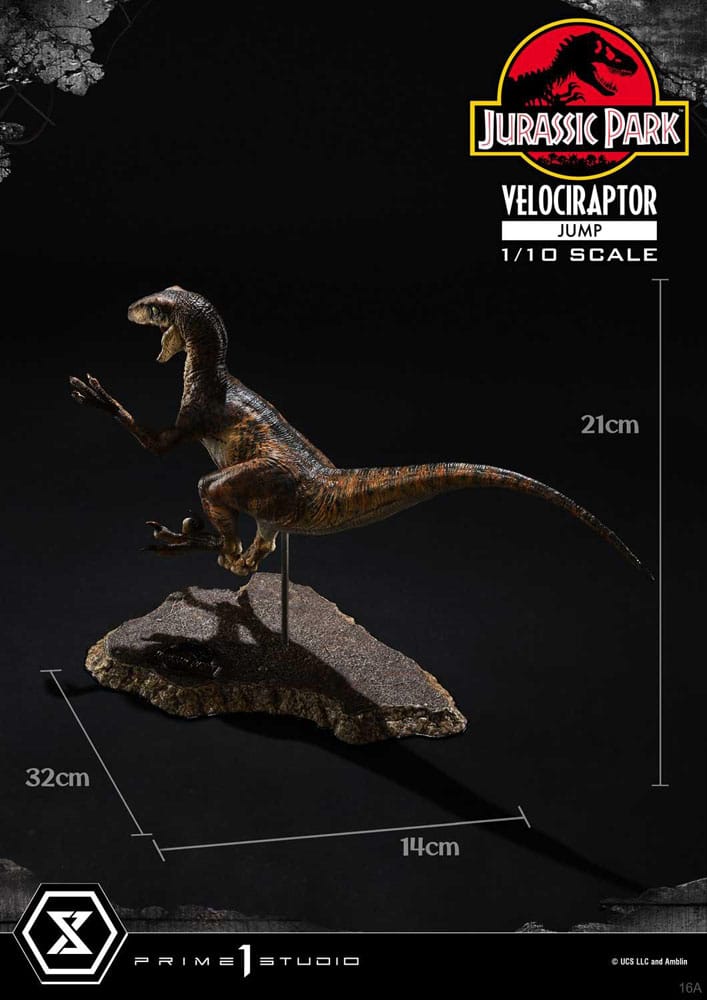 Jurassic Park Prime Collectibles Figur 1/10 Velociraptor Jump 21 cm Prime 1 Studio
