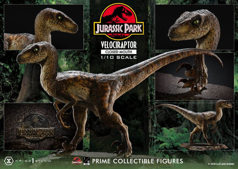Jurassic Park Prime Collectibles Figur 1/10 Velociraptor Closed Mouth 19 cm Prime 1 Studio