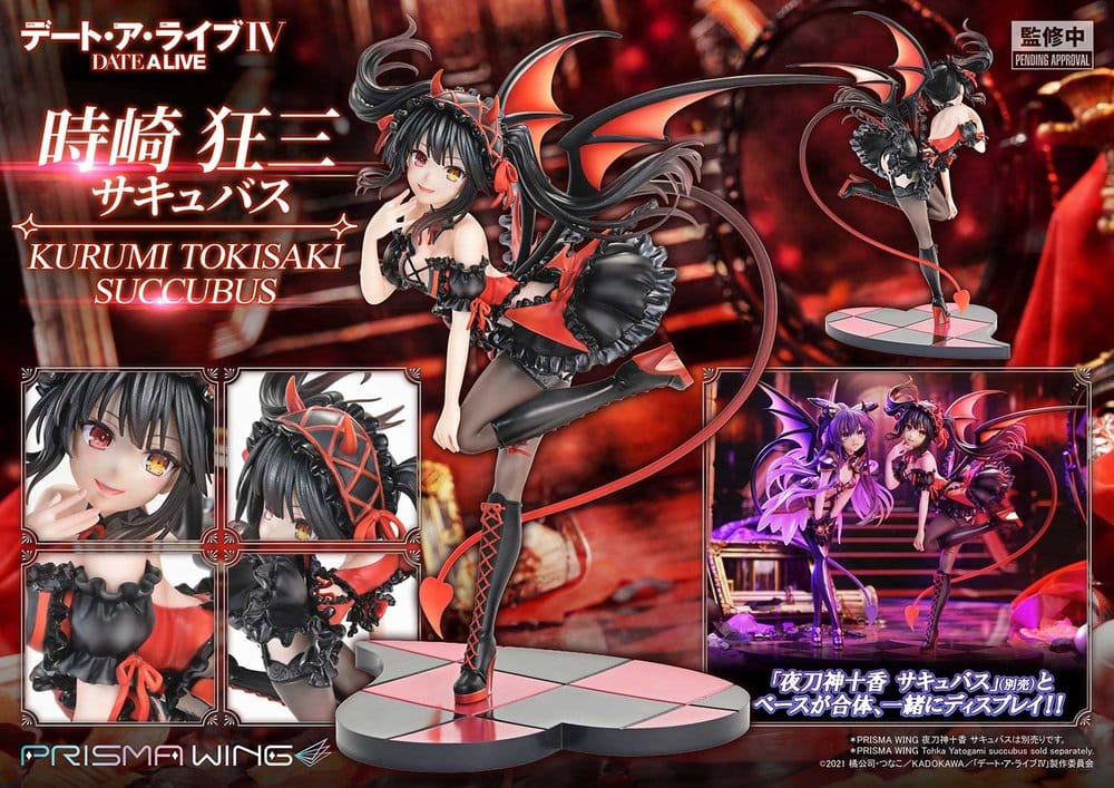 Date A Live Prisma Wing PVC Figure 1/7 Kurumi Tokisaki Succubus 25 cm