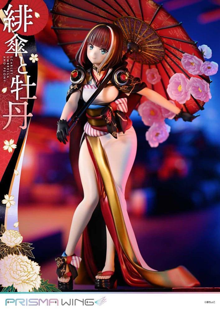 Original Illustration av Fuzichoco Prisma Wing PVC Figur 1/7 Scarlet Umbrella och Peony 28 cm Prime 1 Studio