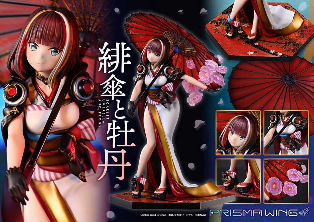 Original Illustration av Fuzichoco Prisma Wing PVC Figur 1/7 Scarlet Umbrella och Peony 28 cm Prime 1 Studio