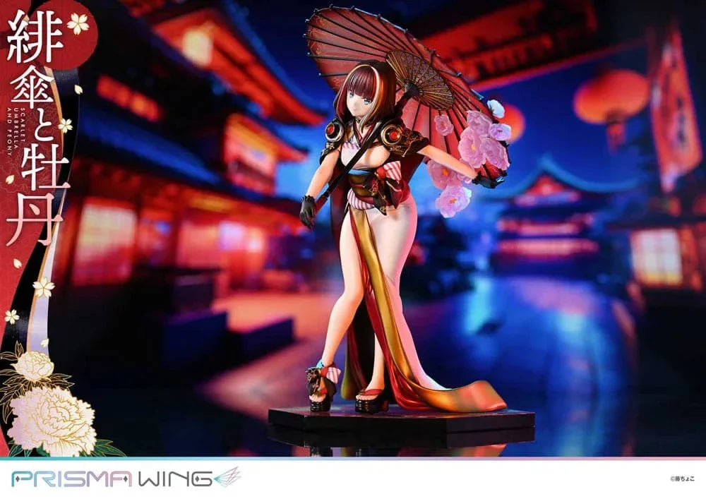 Original Illustration av Fuzichoco Prisma Wing PVC Figur 1/7 Scarlet Umbrella och Peony 28 cm Prime 1 Studio