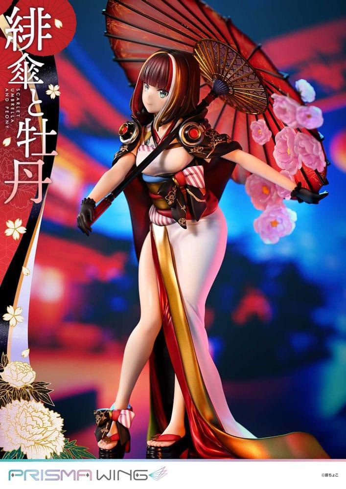 Original Illustration av Fuzichoco Prisma Wing PVC Figur 1/7 Scarlet Umbrella och Peony 28 cm Prime 1 Studio