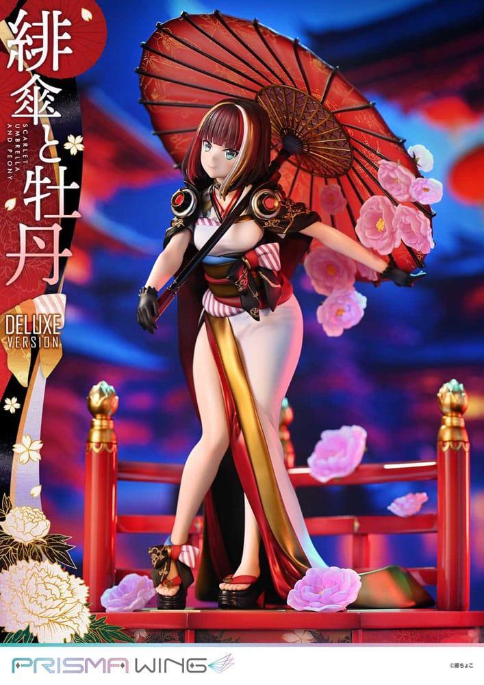 Original Illustration av Fuzichoco Prisma Wing PVC Figur 1/7 Scarlet Umbrella och Peony Deluxe Version 32 cm Prime 1 Studio