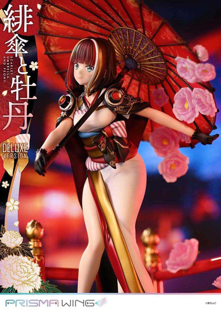 Original Illustration av Fuzichoco Prisma Wing PVC Figur 1/7 Scarlet Umbrella och Peony Deluxe Version 32 cm Prime 1 Studio