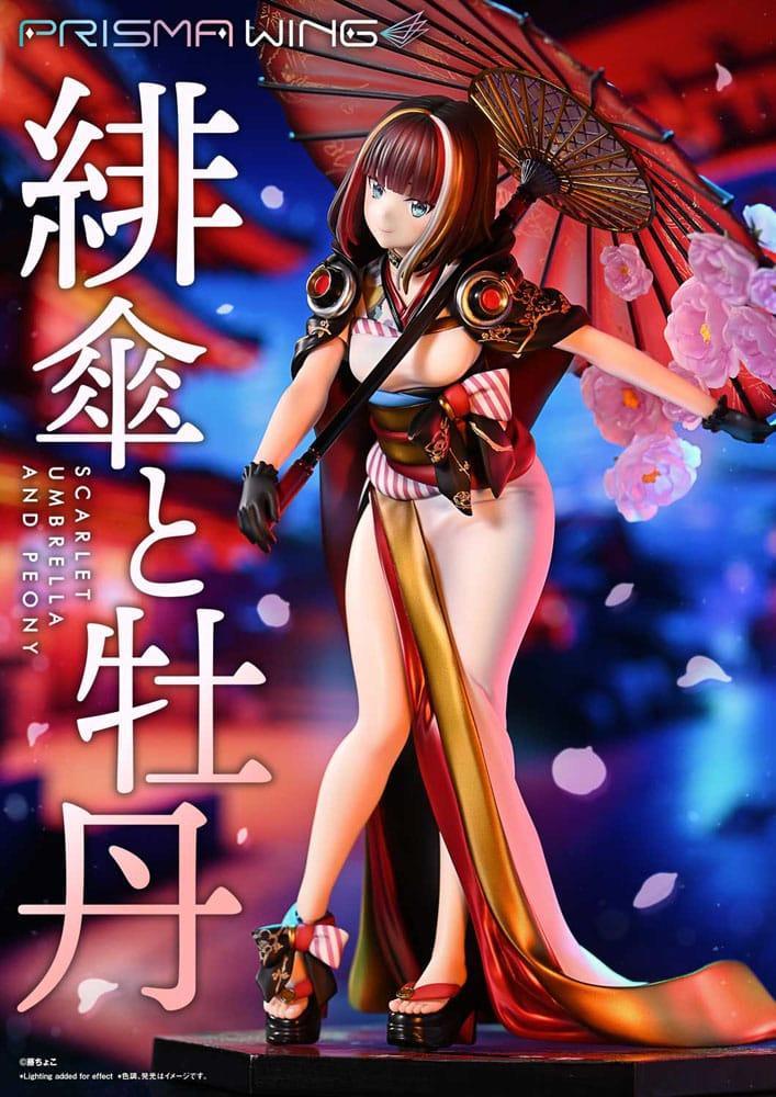 Original Illustration av Fuzichoco Prisma Wing PVC Figur 1/7 Scarlet Umbrella och Peony Deluxe Version 32 cm Prime 1 Studio