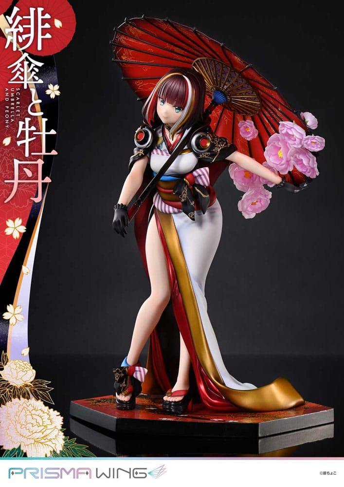 Original Illustration av Fuzichoco Prisma Wing PVC Figur 1/7 Scarlet Umbrella och Peony Deluxe Version 32 cm Prime 1 Studio