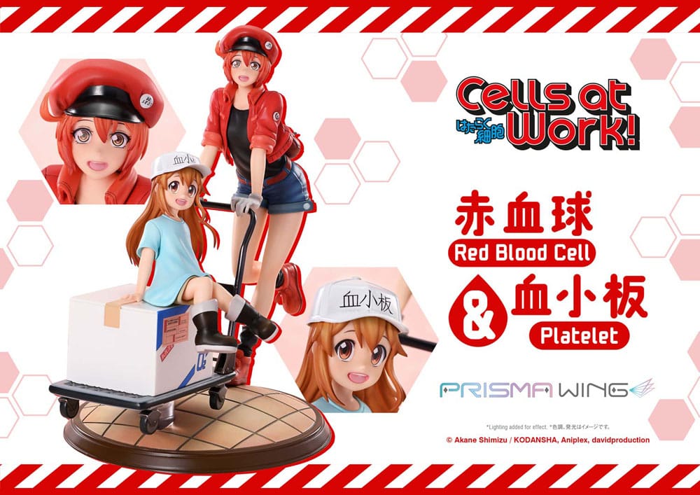 Cells at Work Prisma Wing PVC Figur Röd Blodcell & Trombocyt 26 cm Prime 1 Studio