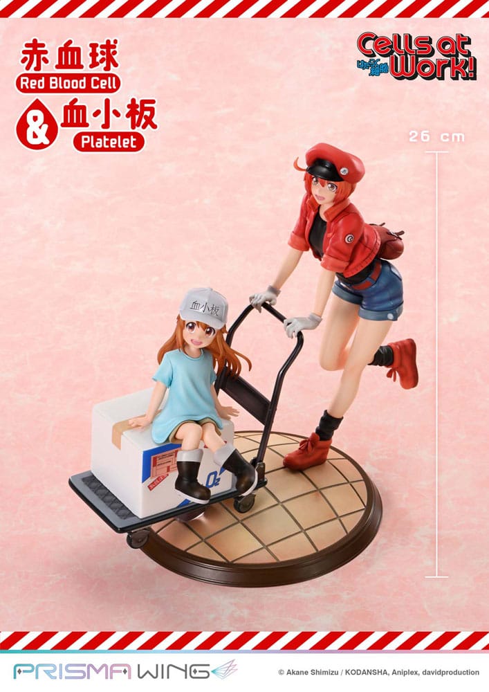 Cells at Work Prisma Wing PVC Figur Röd Blodcell & Trombocyt 26 cm Prime 1 Studio