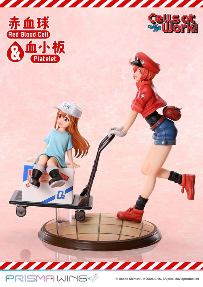 Cells at Work Prisma Wing PVC Figur Röd Blodcell & Trombocyt 26 cm Prime 1 Studio