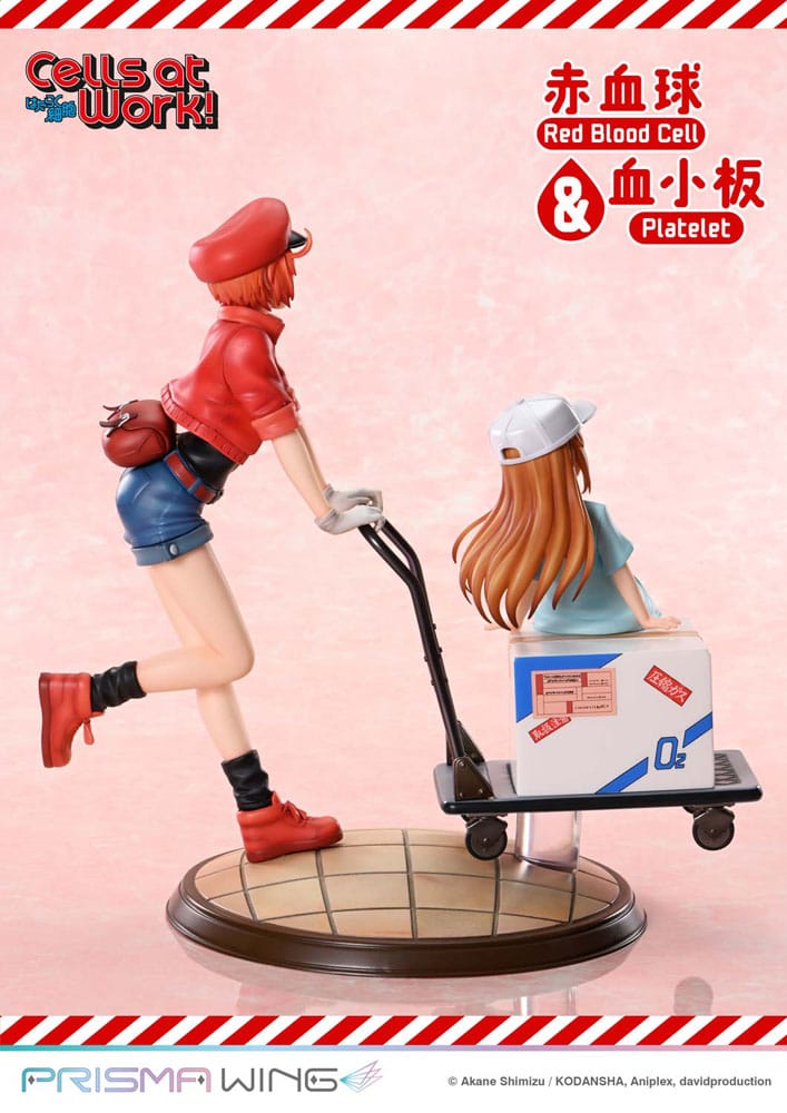 Cells at Work Prisma Wing PVC Figur Röd Blodcell & Trombocyt 26 cm Prime 1 Studio
