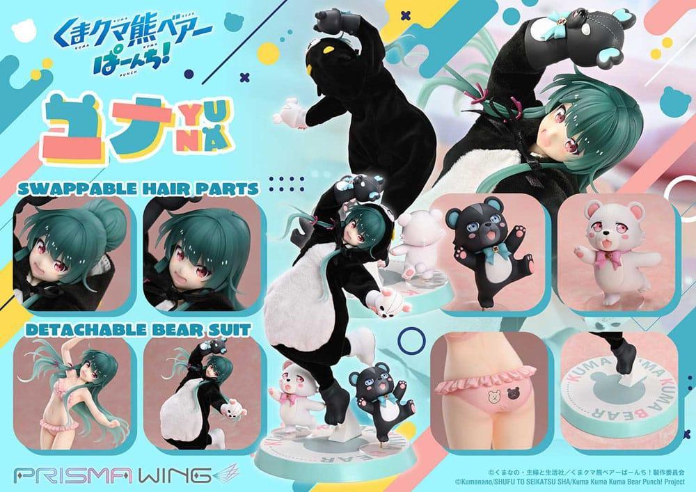 Kuma Kuma Kuma Bear Punch! Prisma Wing PVC Figur 1/7 Yuna 28 cm - Energiskt Samlarobjekt Prime 1 Studio