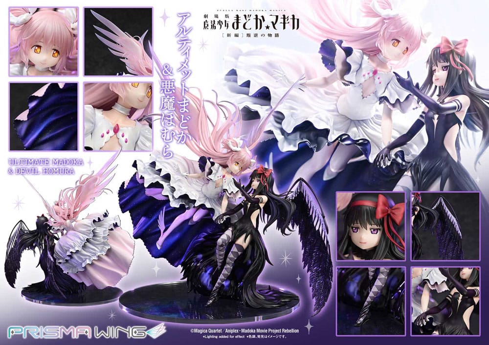 Puella Magi Madoka Magica The Movie Rebellion Prisma Wing PVC Figur 1/7 Ultimate Madoka & Devil Homura 43 cm
