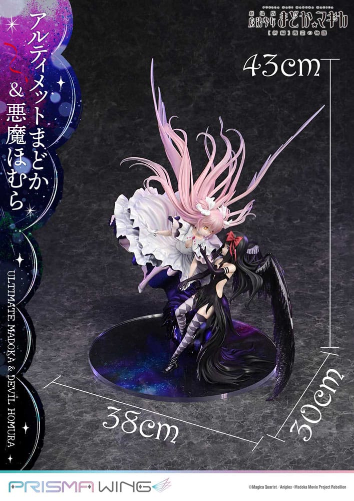 Puella Magi Madoka Magica Filmen Rebellion Prisma Wing PVC-figur 1/7 Ultimate Madoka & Demoniska Homura, 43 cm