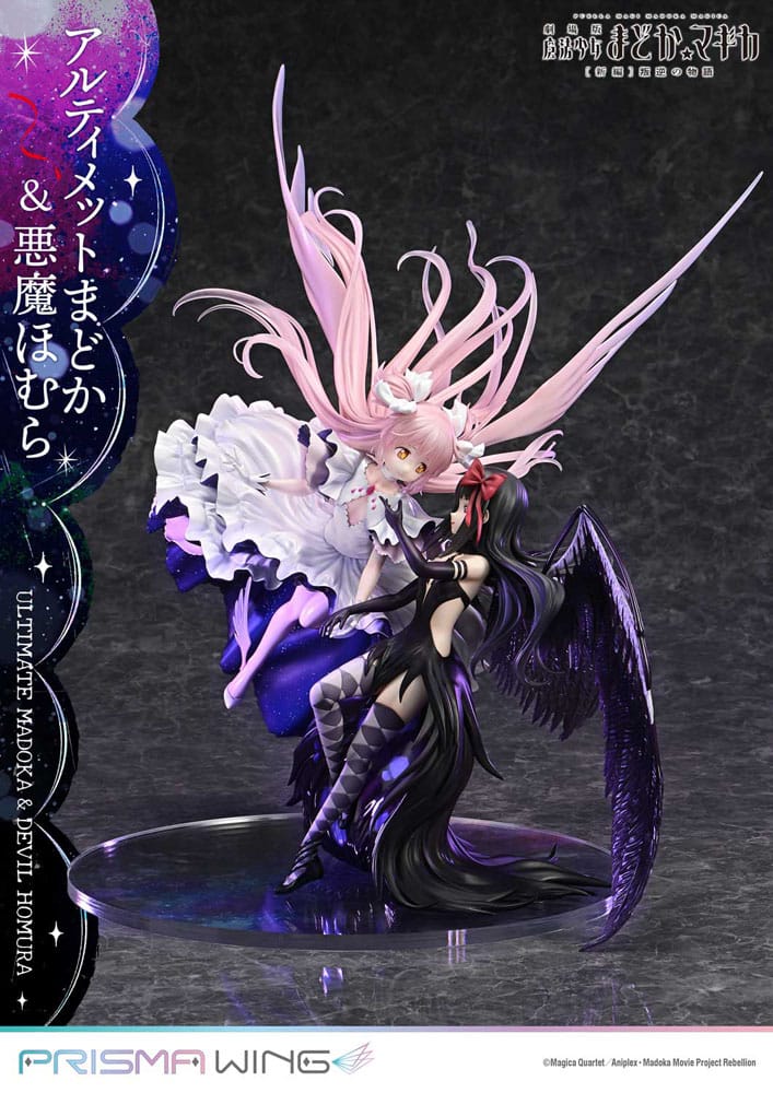 Puella Magi Madoka Magica Filmen Rebellion Prisma Wing PVC-figur 1/7 Ultimate Madoka & Demoniska Homura, 43 cm