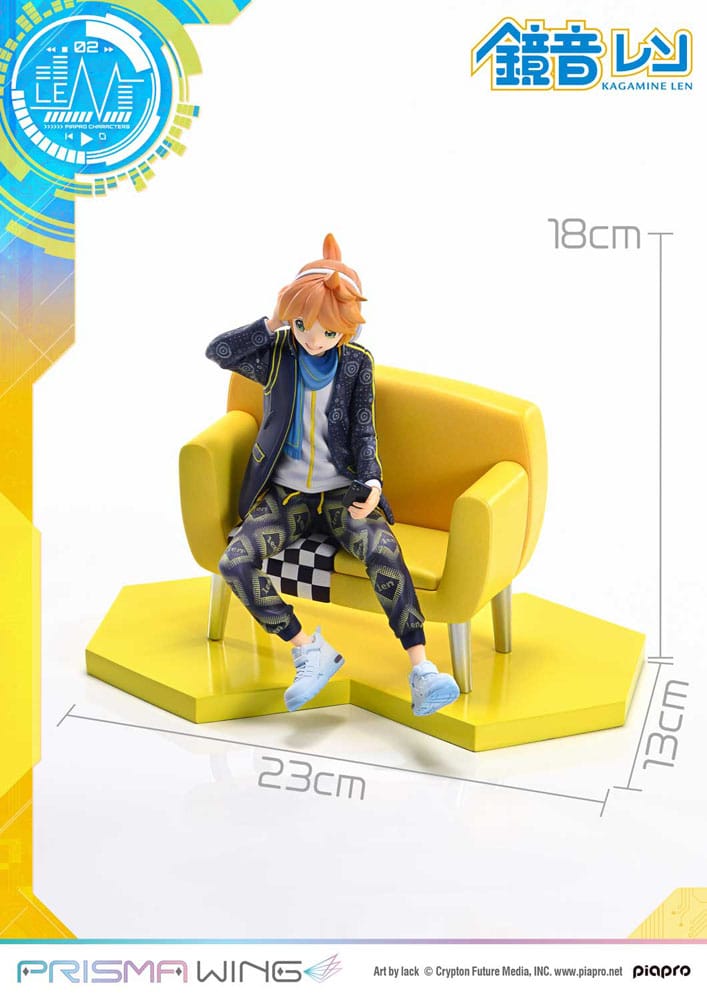 Vocaloid Piapro Characters Prisma Wing PVC Figur 1/7 Kagamine Len (Art av lack) 18 cm Prime 1 Studio
