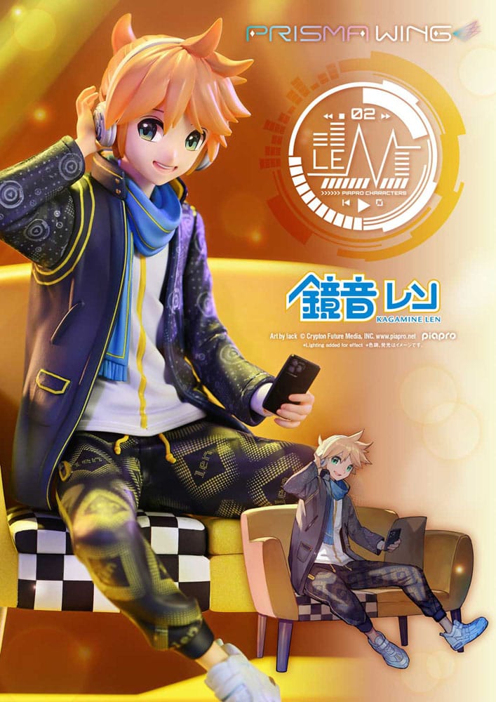 Vocaloid Piapro Characters Prisma Wing PVC Figur 1/7 Kagamine Len (Art av lack) 18 cm Prime 1 Studio