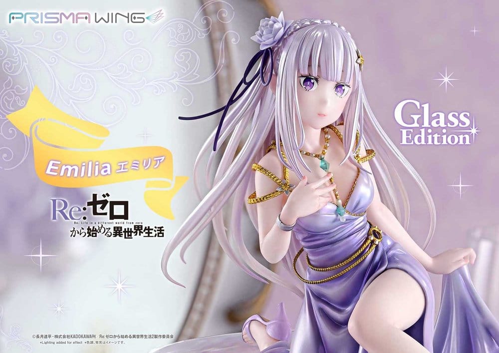 Re:Zero Prisma Wing Statue 1/7 Emilia Glass Edition Bonus Version 29 cm
