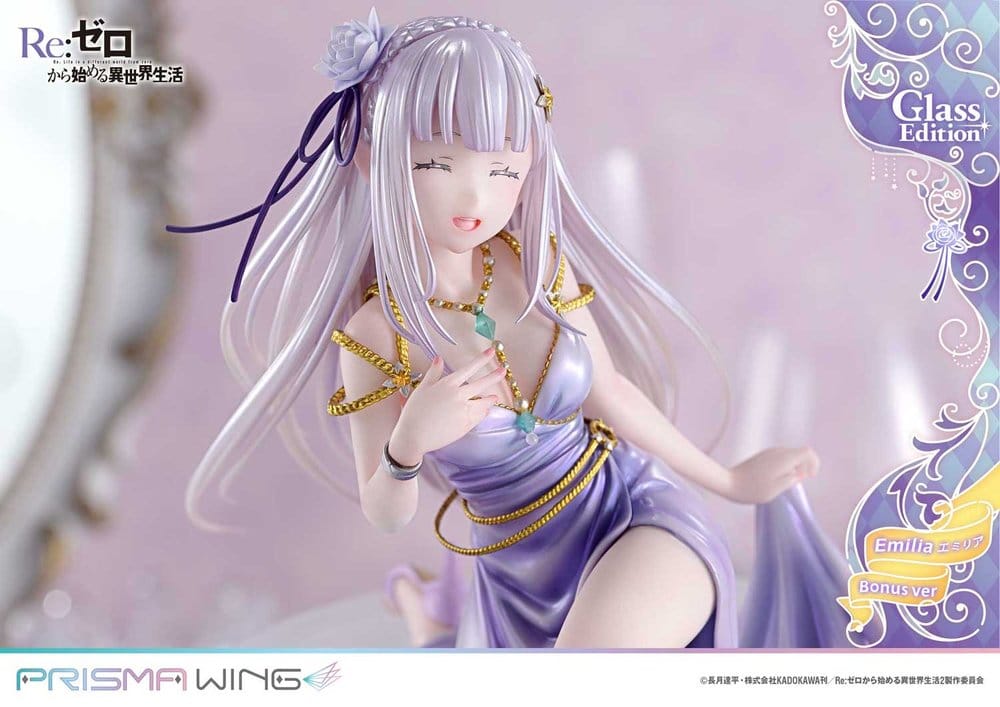 Re:Zero Prisma Wing Statue 1/7 Emilia Glass Edition Bonus Version 29 cm