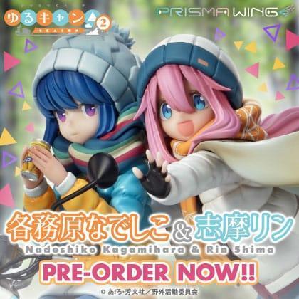 Laid-Back Camp Prisma Wing PVC Figur Nadeshiko Kagamihara & Rin Shima 24 cm Prime 1 Studio