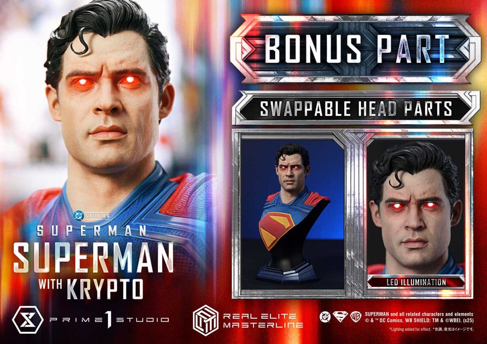 Superman (2025) Real Elite Masterline Series Statue 1/3 Superman with Krypto Bonus Version 95 cm