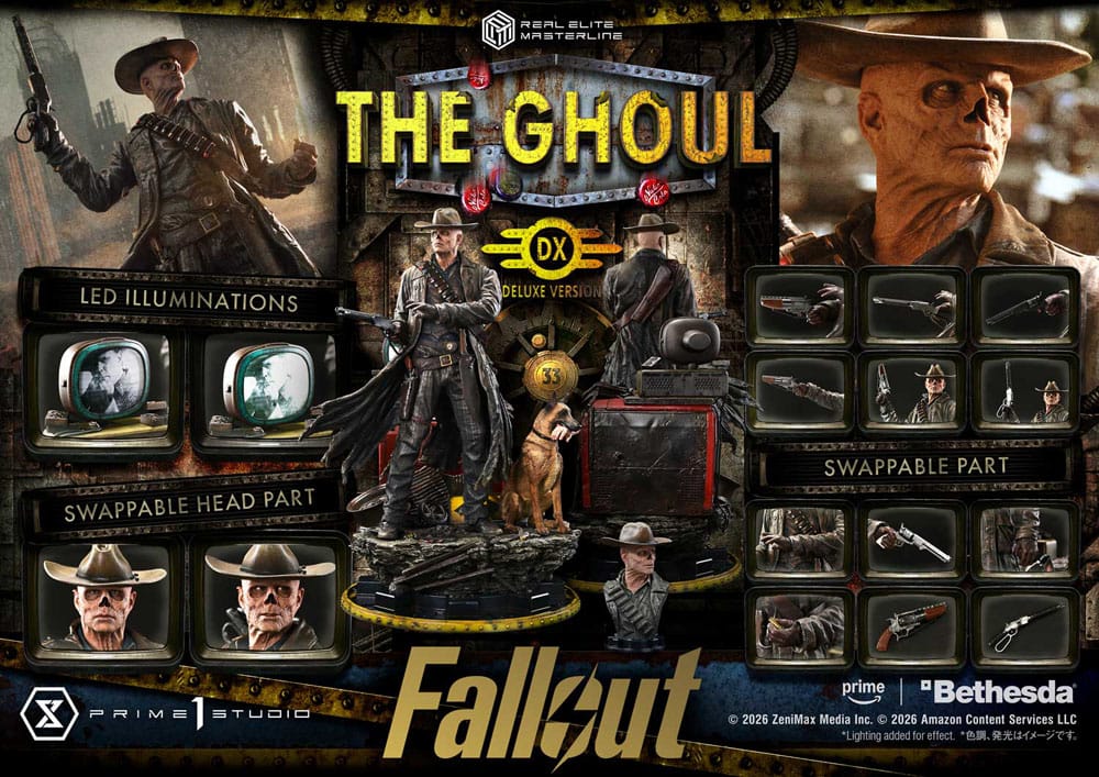 Fallout (TV Series) Real Elite Masterline Series Statue 1/4 The Ghoul DX Bonus Version 64 cm
