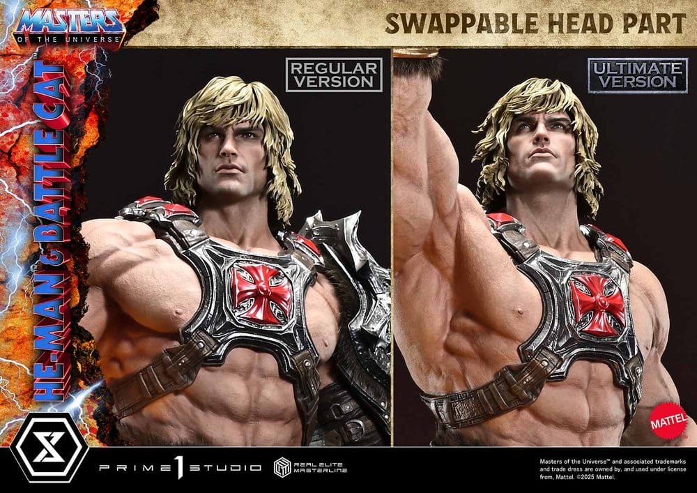 Masters of the Universe Real Elite Masterline Series Statue 1/4 He-Man & Battle Cat Ultimate Version 86 cm