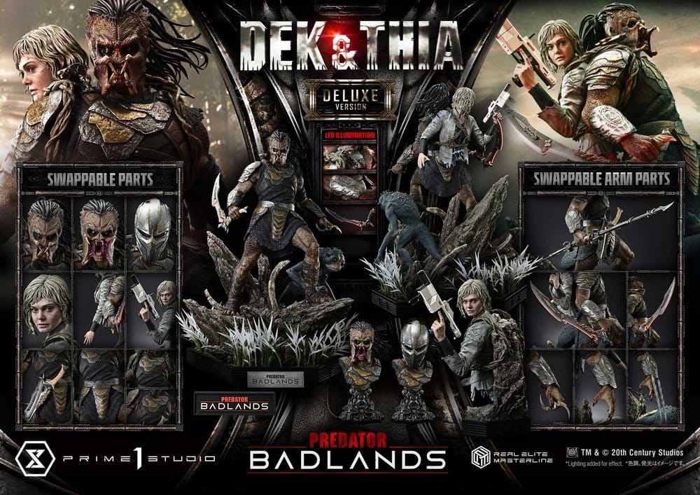 Predator Real Elite Masterline Statue 1/3 Badlands Dek & Thia DX Bonus Version 87 cm