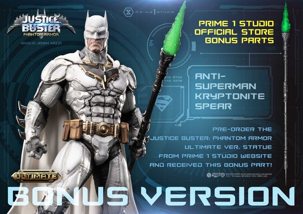 DC Comics Ultimate Museum Masterline Statue Justice Buster: Phantom Armor (Design By Josh Nizzi) Ultimate Bonus Version 88 cm