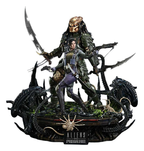 Aliens vs. Predator (Comic) Ultimate Premium Masterline Statue 1/4 Machiko & Broken Tusk Predator DX Bonus Version 84 cm