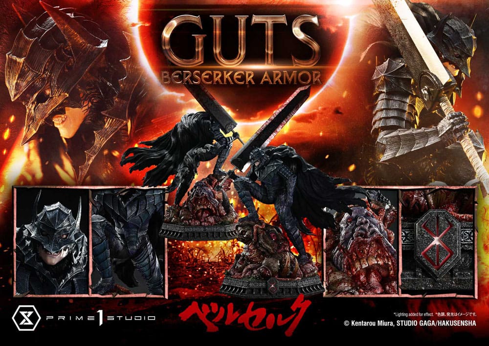 Berserk Ultimate Premium Masterline Series Statue 1/4 Guts, Berserker Armor Grunbeld vs. Guts 94 cm