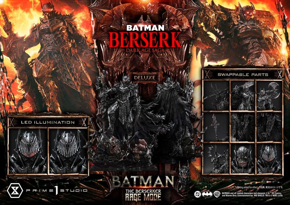 DC Comics Ultimate Premium Masterline Series Statue 1/4 Batman (Comics) Batman: The Berserker Rage Mode Deluxe Version 93 cm
